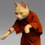 Placeholder: Un chat habillé en moine bouddhiste, anthropomorphique, très détaillé, représentation 3d, un maximum de détail