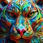 Placeholder: colourful ornate decorative man as a all tiger face,closeup, twisting, abstract psychedelic, 8 k, artstation.