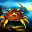 Placeholder: ultra detailed fullbody Drawing of Sea monster Giant Crab on the shore ,with sharp teeth, extremely detailed digital painting, intrincate, extremely detailed face,crystal clear Big eyes, in the style of Frank Frazetta, mystical colors , perfectly centered image, perfect composition, rim light, beautiful lighting, 8k, stunning scene, raytracing