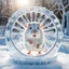 Placeholder: ICE sculpture representing a finely chiseled hamster running on a hamster wheel, High quality photo shot on Kodak gold 400, hyperdetailed dynamic lighting intricately detailed sunlight, city park beautiful winter background, ice sculpture, expansive, grand, impossible magnificence, ultra-detailed, 3d octane render, opulent detail, rule of thirds, by Peter Slavin