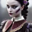 Placeholder: woolitize, Wednesday Addams, rusty metal, feathers, Dryad, fae, sidhe, ominous, nature, plants, wildflower, facepaint, dnd character portrait, intricate, oil on canvas, masterpiece, expert, insanely detailed, 4k resolution, retroanime style, cute big circular reflective eyes, Pixar render, unreal engine cinematic smooth, intricate detail , soft smooth lighting, soft pastel colors