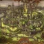 Placeholder: A Fantasy town On Many big tress with many lanyers a steampunk