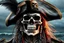 Placeholder: Skeleton pirate in 8k realistic cgi drawing style, sea, Storm, close picture, rain, neon, highly detailed, high details, detailed portrait, masterpiece,ultra detailed, ultra quality