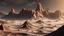 Placeholder: landscape made of mud that looks futuristic with futuristic lighting, realistic rendering