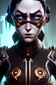 Placeholder: Portrait steampunk cybernetic AbstractTech Android bride with silver eyes and sclera in skin-tight ornate black wedding dress with silver filigree, full body shot, full-color long shot Pixar, Disney, concept art, 3d digital art, Maya 3D, ZBrush 3D shading, bright colored background, radial gradient background, cinematic, Reimagined by industrial light and magic, 4k resolution post processing