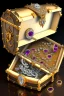 Placeholder: treasure chest full of diamonds jewellery and gemstones