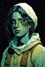 Placeholder: create a hardened, undead teenage Girl Scout, finely defined but decayed facial features, selling cookies in a suburban neighborhood, in the comic book art style of Mike Mignola, Bill Sienkiewicz and Jean Giraud Moebius, , highly detailed, grainy, gritty textures, , dramatic natural lighting