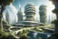 Placeholder: здание города будущего, экологическое, сказочность