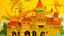 Placeholder: A golden yellow dragon palace with airships painted by Stuart Davis