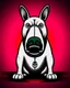 Placeholder: aggressive bull terrier cartoon, straight lines