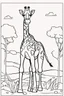 Placeholder: coloring page for kids, GIRRAFE, thick outline, low details, no shading, no color