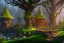 Placeholder: Immersive​ fantasy elven town house city in the deep forest with ancient elder tree blossom river 4k full hd