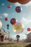 Placeholder: Ultra realistic circus scene. Sweet big hair monster flying. Child’s playing. one strong man, smile. happy, color bubbles, smooth color, waist up view, Wes Anderson style, a lot of people background, highly detailed, concept art, unreal engine 5, god rays, ray tracing, RTX, lumen lighting, ultra detail, volumetric lighting, 3d, finely drawn, high definition, high resolution.