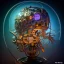 Placeholder: a beautiful highly detailed futuristic nighttime (3D render of a sci-fi baroque concept design of anatomically correct brain device with terrarium, steampunk, intricate details, scientific, hyper detailed, photorealistic:1.4) by mark keathley and makoto shinkai, cyberpunk, 70mm photo, featured on artstation, 4k, octane render, (centered composition:1.2), 4k, 8k, octane render, aesthetic, artstationhq