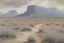 Placeholder: cloudy grey day, arid rocky land, few distant cliffs, philosophic and trascendent influence, unforgettable landscape, dry weeds, videgame landscapes influence, epic, one person, distant mountains, rodolphe wytsman, jenny montigny, and friedrich eckenfelder impressionism paintings