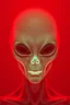 Placeholder: A transparent, hollow, glowing, face , a negative photo , 8k, high resolution for a big head alien in red