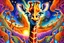 Placeholder: Giraffe Surreal DMT Dimension with vibrant and kaleidoscopic visuals, otherworldly landscapes, intricate geometric patterns, ethereal beings, cosmic energy, glowing fractals, immersive depth of field, cinematic lighting, masterful digital painting by Alex Grey and Android Jones, 8k resolution