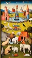 Placeholder: Hieronymus Bosch style , full of zoo animals