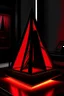 Placeholder: gaming table lamp inspired by klcc tower buliding architecture futuristic-modern stlye. piramid form, red and black color scheme