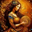 Placeholder: 🔥 PROMPT: A stunning painting in the style of Gustav Klimt depicting a woman with long hair in a full-body portrait. The artwork features golden circles and swirls, a shimmering gold leaf background, and rich, detailed colors. This intricate piece exemplifies the Art Deco movement with its masterful design and vibrant elements.