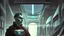 Placeholder: Futuristic, cyberpunk, Friedrich Nietzsche, comic style