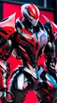 Placeholder: big venom robot with red and black color schemes, in the style of fairy academia, hard-edge style, agfa vista, dynamic pose, oshare kei, hurufiyya, rtx, close picture, intricate details, highly detailed, high details, detailed portrait, masterpiece,ultra detailed, ultra quality