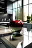 Placeholder: apple made of shiny glass on kitchen