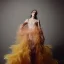 Placeholder: dress made out of feathers sequins and tulle, ethereal, heavenly, stunning colors, chiaroscuro, fashion photography, vogue, dramatic, beautiful lighting, delicate composition, aesthetic, ballerina, ballgown