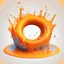 Placeholder: orange life ring emoji in water, liquid effect, water splashing, vector graphics, 3d clay style, 8 bit