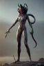 Placeholder: full-length persona, detailed, sword in hand, gorgon medusa