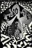 Placeholder: saints and sinners; Optical art; M.C. Escher