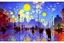 Placeholder: Epic futuristic street, exoplanet in the sky, konstantin korovin and claude monet impressionism painting