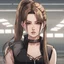 Placeholder: A portrait view of an arrogant-looking young woman with pale skin and long brown hair pulled up in a single, straight ponytail. She is wearing a black, sleeveless crop top. An air of malevolent power surrounds her. Anime Style, High Definition, Greg Rutkowski, 8k resolution, intricate details