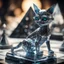 Placeholder: giger escher cat kobold on pyramid sculpture in transparent murano glass,bokeh like f/0.8, tilt-shift lens 8k, high detail, smooth render, down-light, unreal engine,bokeh like f/0.8, tilt-shift lens 8k, high detail, smooth render, down-light, unreal engine