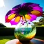 Placeholder: Surreal Waiizii Flower under a glass sculpture unbrella, Art by Joshy Sly,