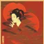 Placeholder:  Ukiyo-e style, red sun