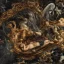 Placeholder: A large and beautiful cradle made of black and dark glass with a background of mythological and legendary creatures with detailed details, full and clear and clear painting components, without disadvantage, Full HD painting, 4 k, 8 k, 16 k,