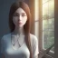 Placeholder: Anime, female student studying by the window,perfect face, cool face, ultra detail, unreal engine 5, cinema4d, sun light, studio lighting --ar 1:1 --v 4