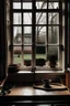 Placeholder: looking inside the house through a kitchen window