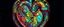 Placeholder: FLAT VECTOR LAYERED 2-D MULTICOLORED COMPLIMENTARY NEON MECHANICAL HUMAN HEART, METALLIC,