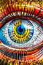 Placeholder: close up eye crystalized eye with a maze in the iris