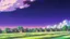 Placeholder: village with purple sky full of stars, anime, high res, makoto shinkai