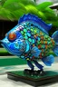 Placeholder: Mandarin Fish Installation, diving into the sea, head into the sea