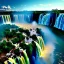 Placeholder: Iguazu Falls, Argentina and Brazil,aerial view,cloudy,extremely detailed digital painting, high resolution,8k, realistic, beautiful, volumetric lighting, mystical colors ,perfectly centered image, perfect composition, rim light, beautiful lighting,masterpiece, stunning scene, raytracing, anatomically correct, in the style Van Gogh and robert e howard and Ken Kelley and Ohrai Noriyoshi and Simon Bisley and tomzj1.