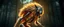 Placeholder: radiant Werewolf Skeleton with lotsa fluffy fur, motion blur background dark forest