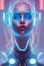 Placeholder: mø face, cyberpunk,blue tones, style free