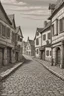 Placeholder: draw a realistic cobbled street in a medieval town