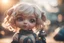 Placeholder: ugly Vogons with cute chibi girl in sunshine, ethereal, cinematic postprocessing, bokeh, dof