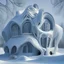 Placeholder: a house that is covered in snow, in the style of art nouveau organic forms, vray tracing, chromatic sculptural slabs, dark white and gray, melting, landscape fantasies, danube school