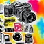 Placeholder: elements of photographic equipment. poster graphics. high detailed. acrylic painting and ink.